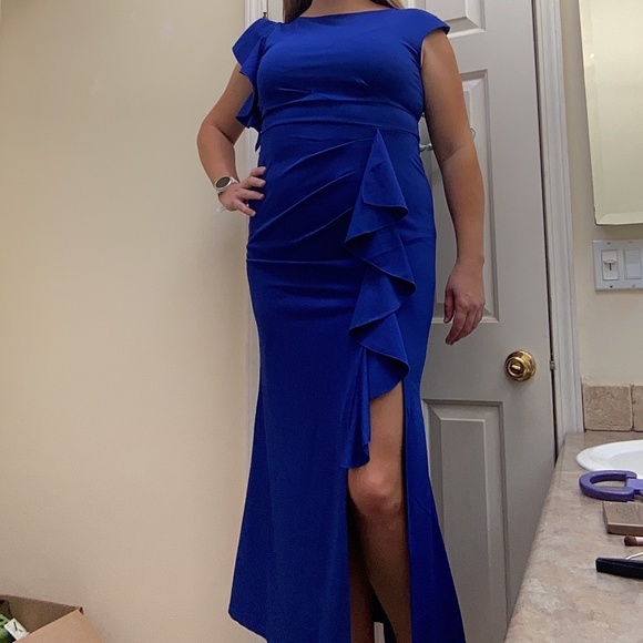 WOOSEA Women's Split Bodycon Mermaid Evening Cocktail Long Dress (XL) - Picture 1 of 6